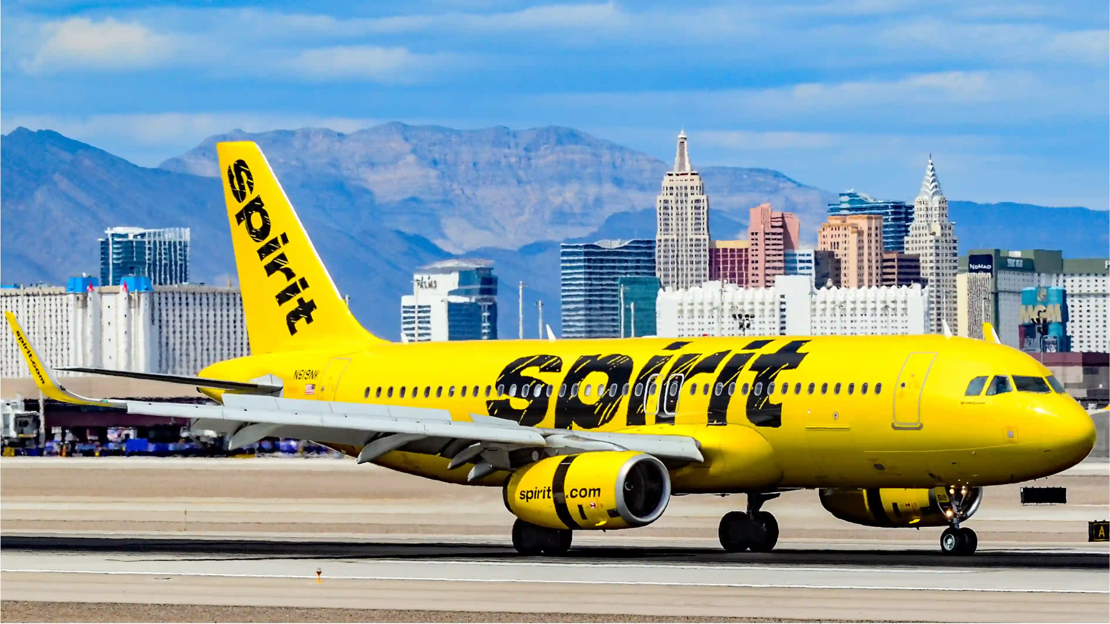 Spirit Airlines aircraft in Las Vegas - McCarran International (LAS / KLAS) USA - Nevada, April 5, 2019.