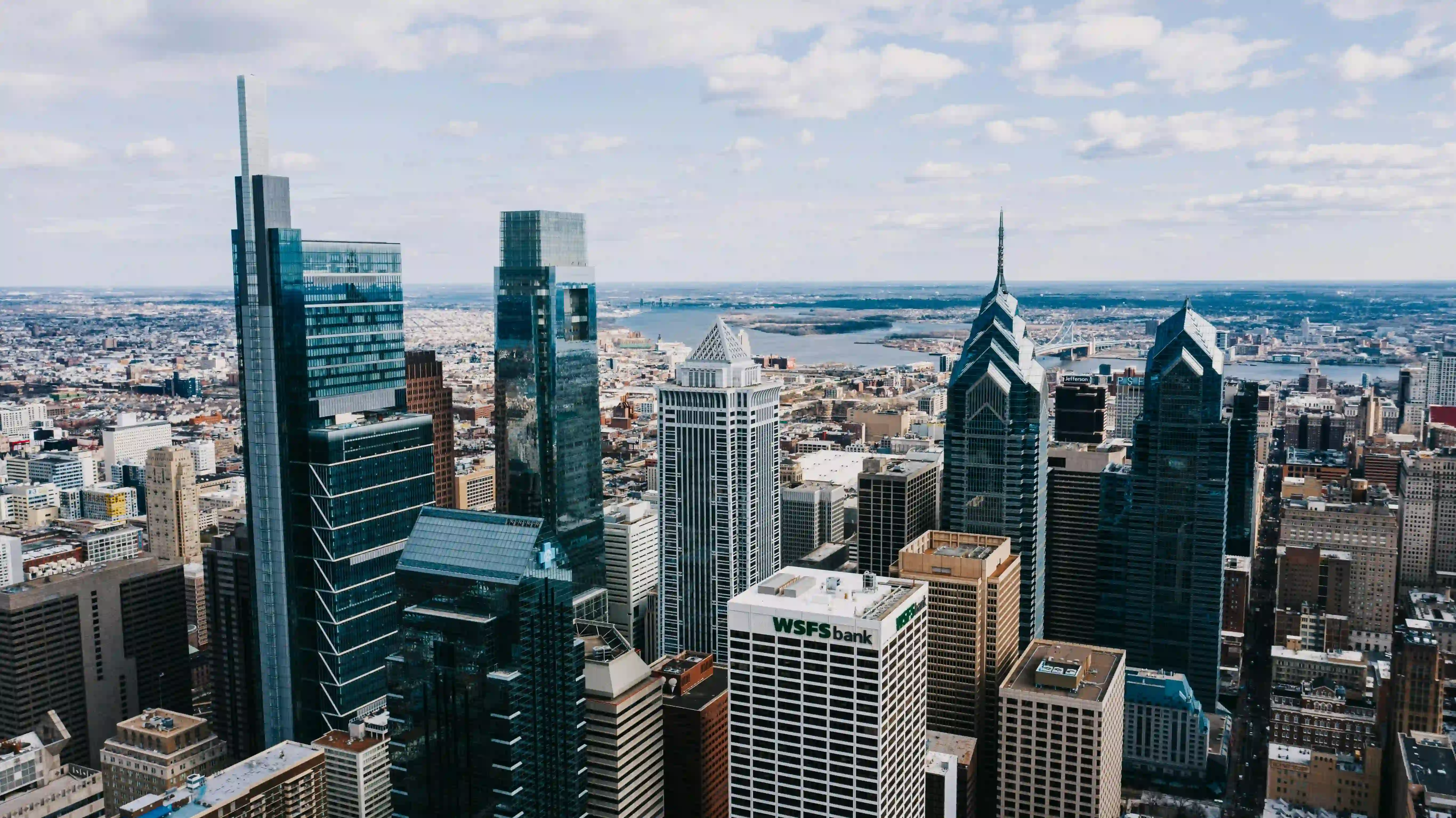 A photograph of the Philadelphia skyline.